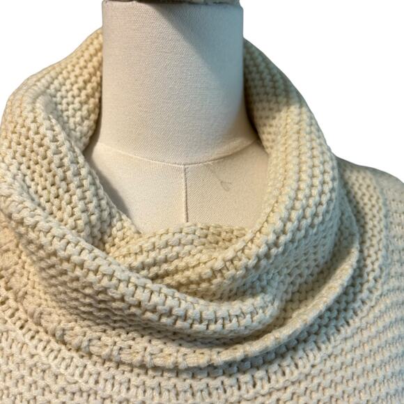 Sweater Cowl Neck SZ LG Multi Knit and Colors Cheetah Chunky Eclectic Aralyn Rae - Picture 3 of 9